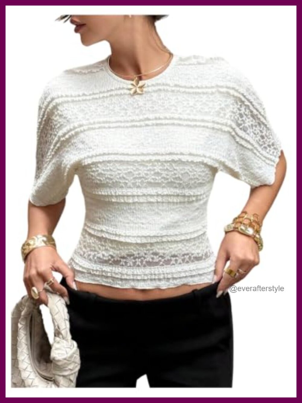 Women's Y2k Lace Crop Top Boho Ruffle Cinched Waist Short Sleeve